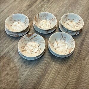 Vintage 70’s rare English Ironstone WILD OATS set of 5 each plates and bowls.